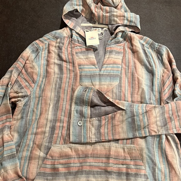 NEW Faherty Baja Striped Cotton Hoodie - rare find! - Picture 4 of 5